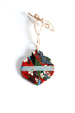 Load image into Gallery viewer, Red festivities - Mini Wood Washi paperOrnament