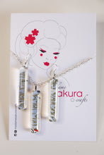 Load image into Gallery viewer, Lavender Waves - Washi Paper Necklace and Long Earring Set