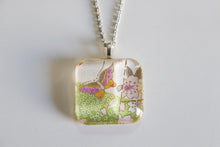 Load image into Gallery viewer, Butterfly - Rounded Square Washi Paper Pendant Necklace