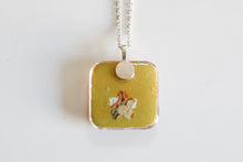 Load image into Gallery viewer, Bamboo Orange - Rounded Square Washi Paper Pendant Necklace