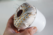 Load image into Gallery viewer, Blossom Fan - Kimono fabric Pottery Pin Cushion