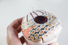 Load image into Gallery viewer, Blossom Fan - Kimono fabric Pottery Pin Cushion