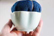 Load image into Gallery viewer, Blue Landscape - Kimono fabric Pottery Pin Cushion