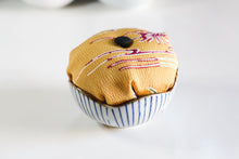 Load image into Gallery viewer, Yellow Baby - Kimono fabric Pottery Pin Cushion