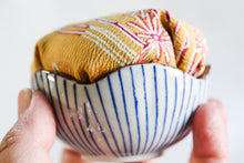 Load image into Gallery viewer, Yellow Baby - Kimono fabric Pottery Pin Cushion