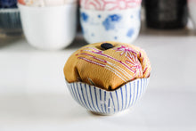 Load image into Gallery viewer, Yellow Baby - Kimono fabric Pottery Pin Cushion
