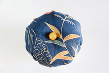 Load image into Gallery viewer, Pink and Blue Tall - Kimono fabric Pottery Pin Cushion