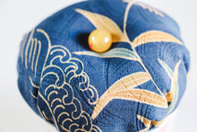 Load image into Gallery viewer, Pink and Blue Tall - Kimono fabric Pottery Pin Cushion