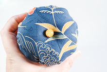 Load image into Gallery viewer, Pink and Blue Tall - Kimono fabric Pottery Pin Cushion