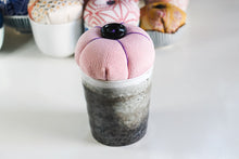 Load image into Gallery viewer, Pink and Grey - Kimono fabric Pottery Pin Cushion