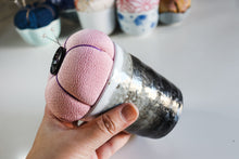 Load image into Gallery viewer, Pink and Grey - Kimono fabric Pottery Pin Cushion