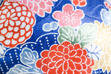 Load image into Gallery viewer, Large Chrysanthemum Blue - Kimono fabric Pottery Pin Cushion