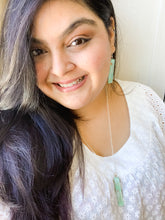 Load image into Gallery viewer, Black Stripes - Washi Paper Necklace and Long Earring Set