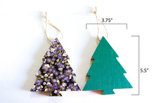 Load image into Gallery viewer, Purple Plum Blossoms - Wood Mini Tree Ornament
