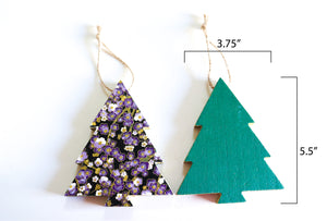 Purple Forest  - Wood Mini Tree Ornament