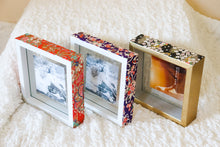 Load image into Gallery viewer, Purple on White - Picture Frame decorated with Washi Paper
