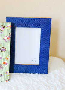 Blue Mizu - 4" x 6" Picture Frame decorated with Washi Paper