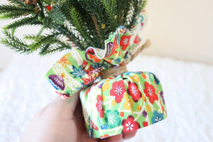 Bright Ume Blossoms - Mini Kimono Christmas Tree