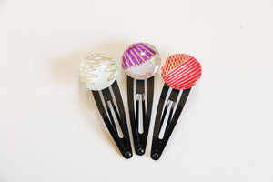 Colorful geometries - set of 3 snap hair clips