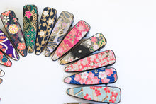 Load image into Gallery viewer, Flying Cranes and Sakura - Single Alligator Hair Clip
