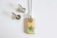 Load image into Gallery viewer, Orange Blossoms - Washi Paper Necklace and Earring Set

