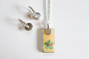 Ume Dreams II - Washi Paper Necklace and Earring Set