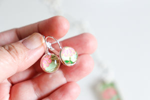 Orange Blossoms II - Washi Paper Necklace and Earring Set
