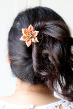 Load image into Gallery viewer, Pink and Spring - Handsewn Vintage Kimono Fabric Kanzashi Hair Clip

