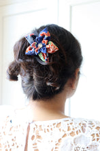 Load image into Gallery viewer, Blue Landscape - Handsewn Vintage Kimono Silk Fabric Kanzashi Hair Fork
