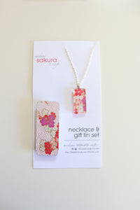 Lavender fantasies - Washi Paper Necklace and Gift Tin Set