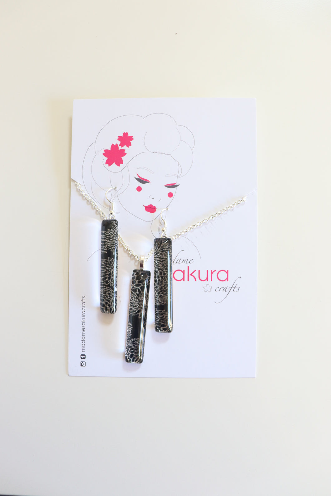 Night Out - Washi Paper Necklace and Long Earring Set