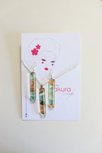 Load image into Gallery viewer, Golden Waters - Washi Paper Necklace and Long Earring Set
