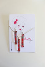 Load image into Gallery viewer, Red Daggers - Washi Paper Necklace and Long Earring Set
