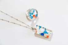 Load image into Gallery viewer, Midnight Dreams - Washi Paper Necklace and Ring Set
