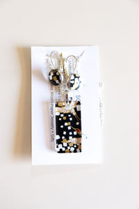 Black Cranes III - Washi Paper Necklace and Earring Set