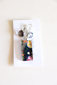 Midnight Blossom Party - Washi Paper Necklace and Earring Set