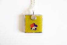 Load image into Gallery viewer, Purple Cherry - Square Washi Paper Pendant Necklace
