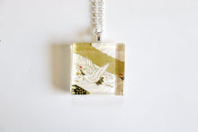 Load image into Gallery viewer, Gold Skies - Square Washi Paper Pendant Necklace
