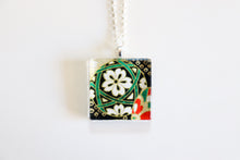 Load image into Gallery viewer, Temari Ball - Square Washi Paper Pendant Necklace
