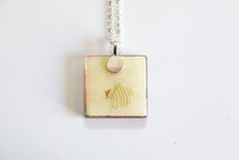 Load image into Gallery viewer, Red Plums - Square Washi Paper Pendant Necklace
