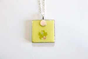 Butterflies - Square Washi Paper Pendant Necklace