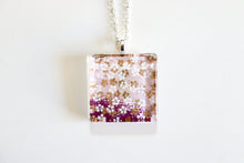 Load image into Gallery viewer, Sakura Rain - Square Washi Paper Pendant Necklace
