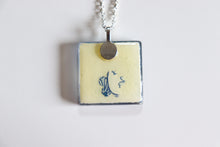 Load image into Gallery viewer, Crockery Patterns - Square Washi Paper Pendant Necklace
