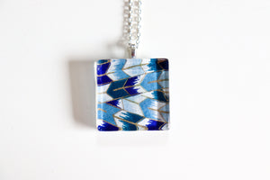 Arrow Pattern - Square Washi Paper Pendant Necklace