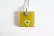 Load image into Gallery viewer, Starlit waters - Square Washi Paper Pendant Necklace
