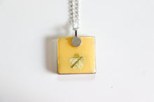Load image into Gallery viewer, Golden Cranes - Square Washi Paper Pendant Necklace
