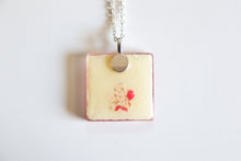 Load image into Gallery viewer, Pinky Pinks - Square Washi Paper Pendant Necklace
