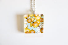 Load image into Gallery viewer, Blossom Skies - Square Washi Paper Pendant Necklace
