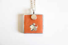 Load image into Gallery viewer, In Flight Lavender - Square Washi Paper Pendant Necklace
