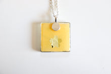 Load image into Gallery viewer, Gilded Crane - Square Washi Paper Pendant Necklace
